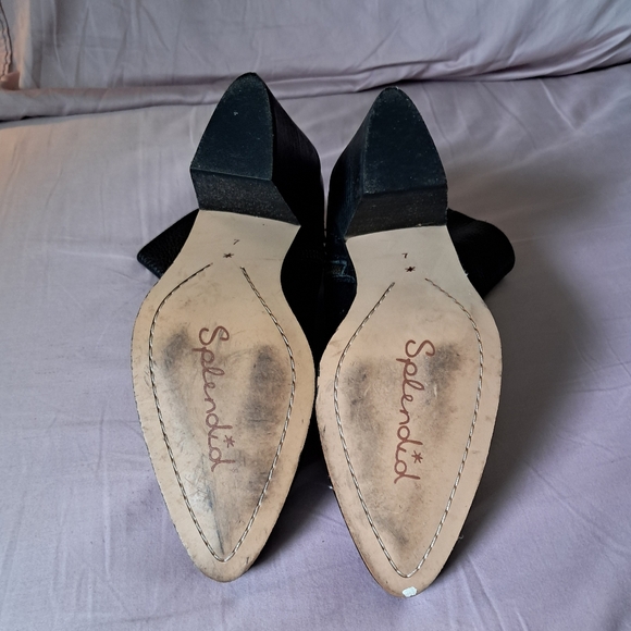 Splendid Black Cherie Soft All Leather Dress Short Boot with Side Zipper Sz 7 - Picture 9 of 10